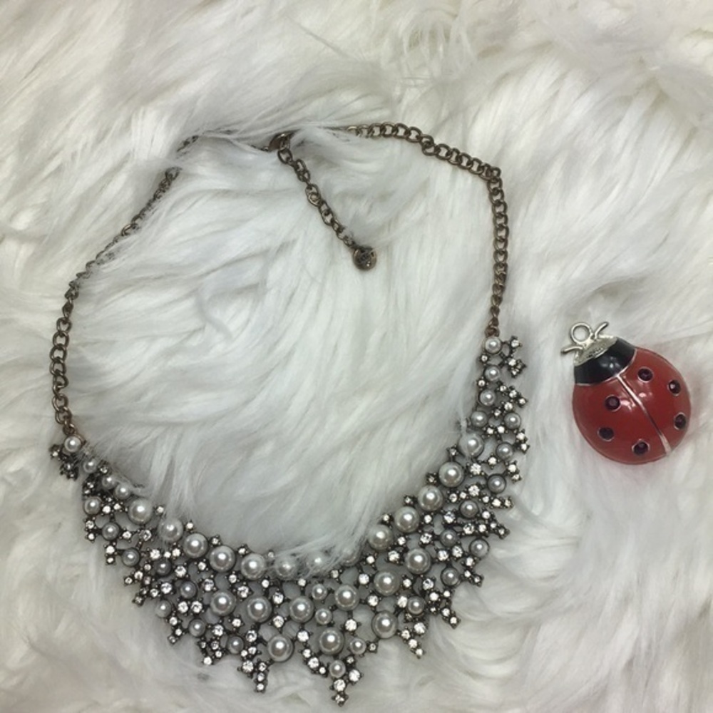 Loft, faux pearls gemstone, necklace, EUC, 22-24”
